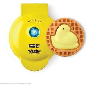 Dash Mini‎ Waffle Maker Peeps Edition Yellow Easter Breakfast Kitchen Gadget